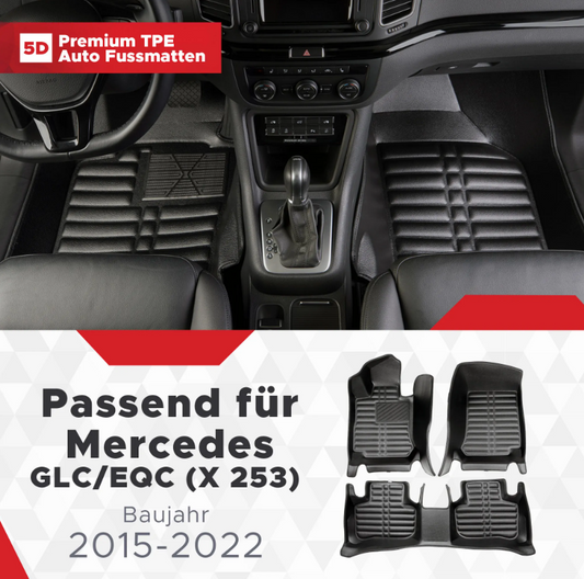 5D Premium Auto Fussmatten TPE Set passend für Mercedes GLC/EQC (X 253) Baujahr 2015-2022