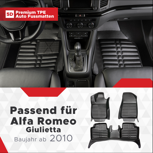 5D Premium Auto Fussmatten TPE Set passend für Alfa Romeo Giulietta Baujahr ab 2010