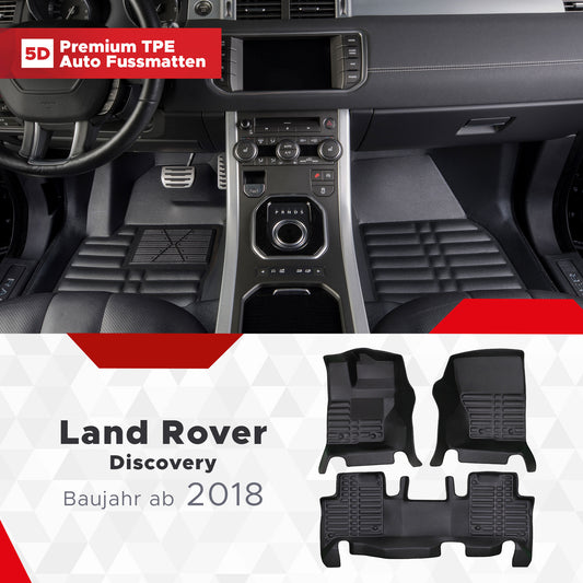 5D Premium Auto Fussmatten TPE Set passend für Land Rover Discovery 5 Baujahr ab 2018