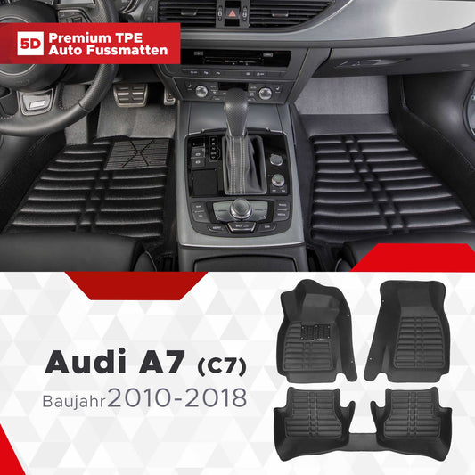 5D Premium Auto Fussmatten TPE Set passend für Audi A7 (C7) Baujahr 2010-2018