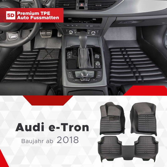 5D Premium Auto Fussmatten TPE Set passend für Audi e-Tron Baujahr ab 2018