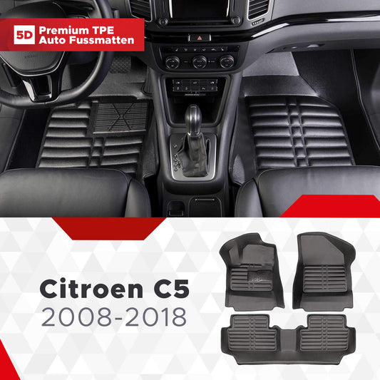 5D Premium Auto Fussmatten TPE Set passend für Citroen C5 Baujahr 2008-2018