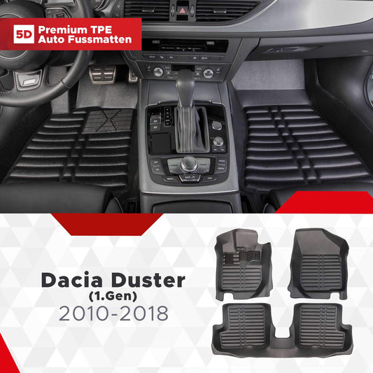 5D Premium Auto Fussmatten TPE Set passend für Dacia Duster (1.Gen) Baujahr 2010-2018