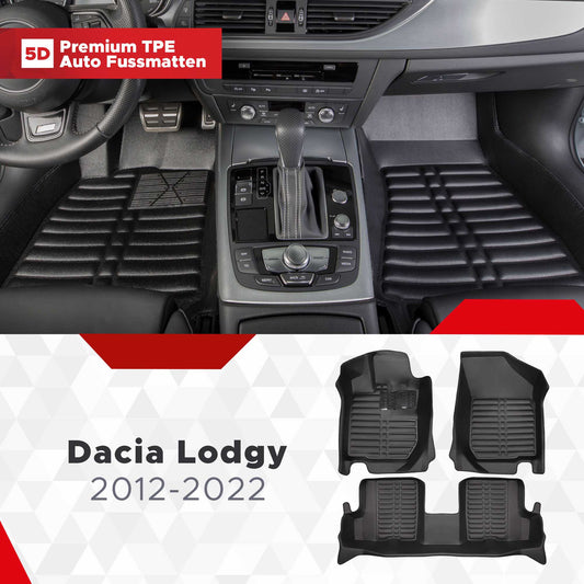 5D Premium Auto Fussmatten TPE Set passend für Dacia Lodgy Baujahr 2012-2022