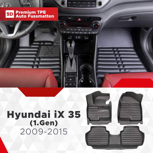 5D Premium Auto Fussmatten TPE Set passend für Hyundai iX 35 (1.Gen) Baujahr 2009-2015