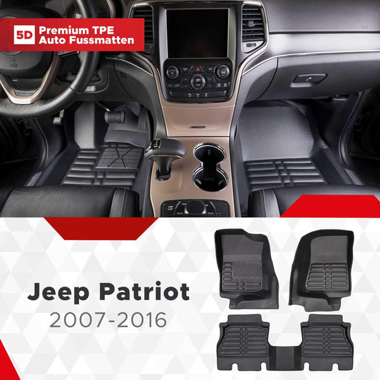 5D Premium Auto Fussmatten TPE Set passend für Jeep Patriot Baujahr 2007-2016