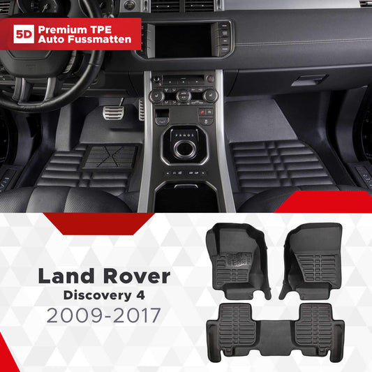 5D Premium Auto Fussmatten TPE Set passend für Land Rover Discovery 4 Baujahr 2009-2017