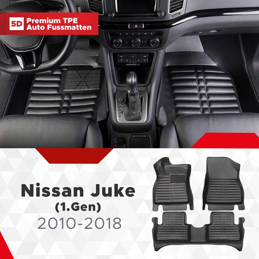 5D Premium Auto Fussmatten TPE Set passend für Nissan Juke (1.Gen) Baujahr 2010-2018