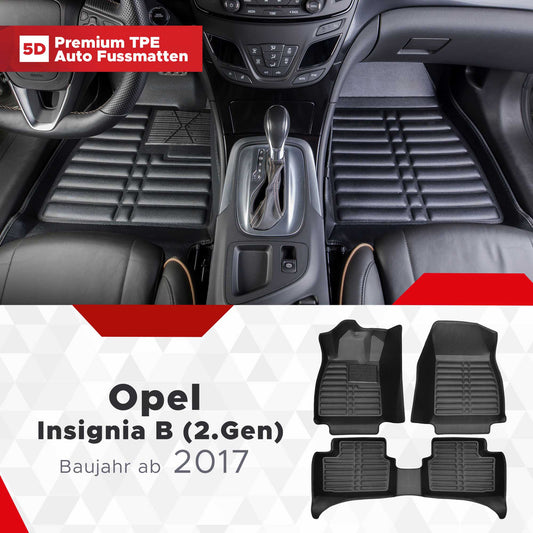 5D Premium Auto Fussmatten TPE Set passend für Opel Insignia B (2.Gen) Baujahr ab 2017