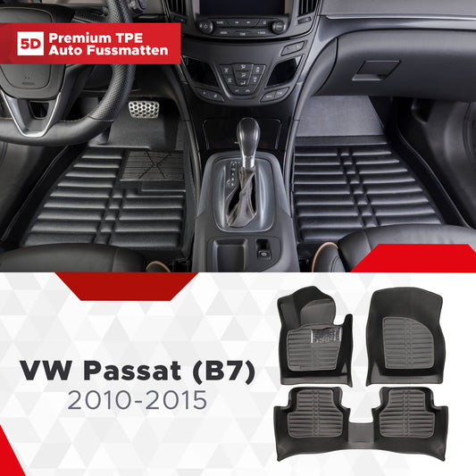 5D Premium Auto Fussmatten TPE Set passend für VW Passat (B7) Baujahr 2010-2015